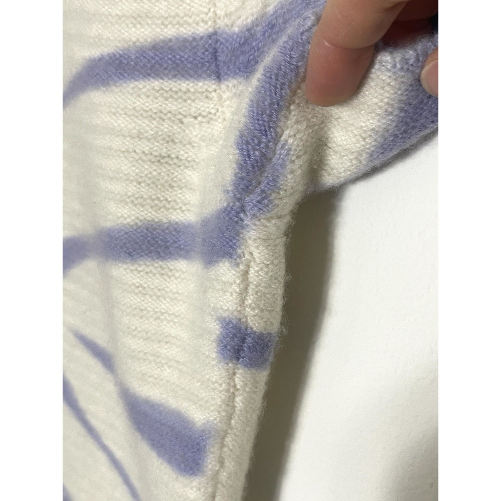 THE ELDER STATESMAN Bermuda Ivory & Blue Cashmere T-Shirt Luxury Handspun S - Picture 5 of 14